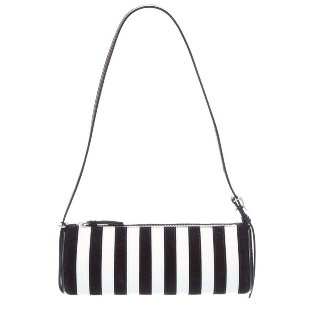 Proenza Schouler Silo Suede & Leather Shoulder Bag, Black